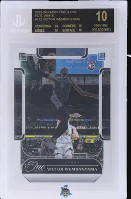 2023 Panini One and One Fotl White Victor Wembanyama #122 /7 Black Label