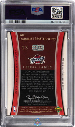 2004 LeBron James PSA 6 UD Exquisite Coll Masterpiece '03 LB B/S Blk PP 1/1