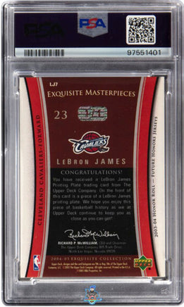 2004 LeBron James PSA 9 UD Exquisite Coll Masterpiece '03 H/R Cyan PP #LJ7 1/1