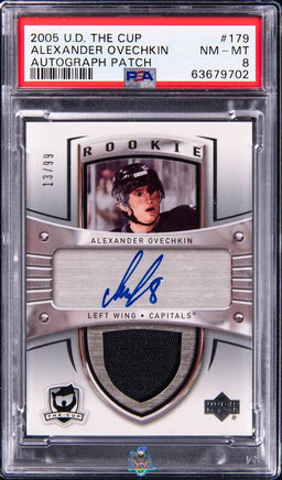 2005 Alexander Ovechkin PSA 8 U.D. The Cup Rookie Auto Patch #179 13/99