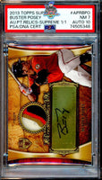 2013 Buster Posey PSA 7 10 Topps Supreme Relics Red Patch Auto #APRBPO 1/1