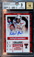 2017 Patrick Mahomes BGS 9 10 Contenders Draft Pics Cracked Ice Auto #298 2/23