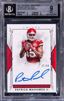 2017 Patrick Mahomes BGS 9 10 National Treasures Rookie Auto #RS2PM 37/99