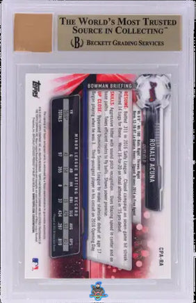 2017 Ronald Acuna Jr. BGS 10 10 Bowman Chrome Pros Auto Green Ref #CPARA 56/99