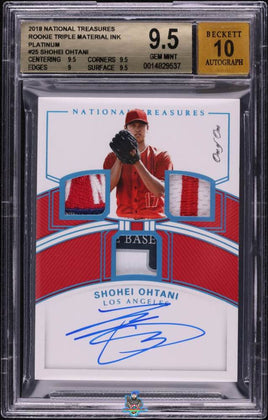 2018 Shohei Ohtani BGS 9.5 10 National Treasures Rookie Used Patch Hard Auto 1/1