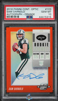 2018 Sam Darnold PSA 10 Contenders Optic Rooie Ticket Auto Orange #103 9/25