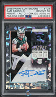 2018 Sam Darnold PSA 10 10 Contenders Rookie Ticket Auto Cracked Ice #103 15/24