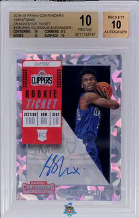 2018 Shai Gilgeous SGA BGS 10 10 Contenders Cracked Ice Rookie Ticket Auto 12/20