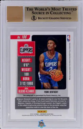 2018 Shai Gilgeous SGA BGS 10 10 Contenders Cracked Ice Rookie Ticket Auto 12/20