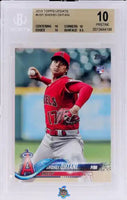 2018 Shohei Ohtani BGS 10 Topps Update Rookie Pitching Red Jersey #US1