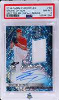2018 Shohei Ohtani PSA 8 Chronicles Spectra Rookie Jersey Auto Blue #SO 3/75