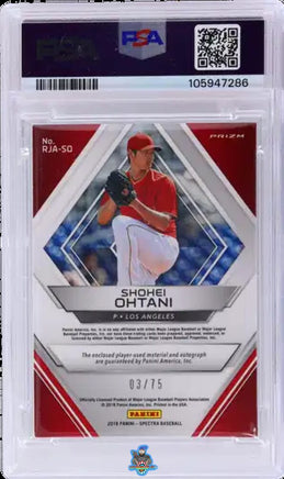 2018 Shohei Ohtani PSA 8 Chronicles Spectra Rookie Jersey Auto Blue #SO 3/75