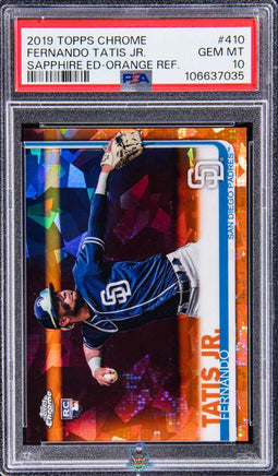 2019 Fernando Tatis Jr. PSA 10 Topps Chrome Sapph Ed Rookie Orange Ref 18/25