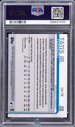 2019 Fernando Tatis Jr. PSA 10 Topps Chrome Sapph Ed Rookie Orange Ref 18/25