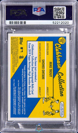 2019 Trout Ohtani PSA 10 Topps Heritage Clubhouse Coll Dual Auto Relic #TO 7/10