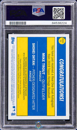 2019 Trout Ohtani PSA 10 Topps Heritage Real One Dual Auto #TO 10/25