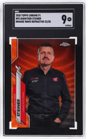 2020 Guenther Steiner SGC 9 Topps Chrome F1 Orange Wave Refractor #93 22/25