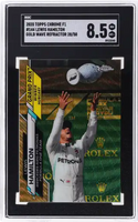2020 Lewis Hamilton SGC 8.5 Topps Chrome F1 Gold Wave Refractor #144 28/50
