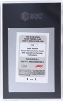 2020 Lewis Hamilton SGC Authentic Topps Chrome F1 Printing Plate Black #139 1/1