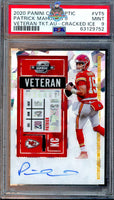 2020 Patrick Mahomes PSA 9 Contenders Optic Veteran Ticket Cracked Ice Auto #VT5