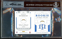 2020 Justin Herbert BGS 9 10 National Treasures Rookie Patch Auto Bklt 84/99