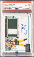 2020 Jordan Love PSA 8 One Rookie Patch Auto Blue #4 19/75