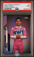 2020 Sergio Perez PSA 9 Topps Chrome F1 Purple Refractor #13 227/399