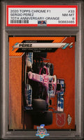 2020 Sergio Perez PSA 8 Topps Chrome F1 70th Anniv Orange #33