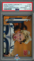 2020 Pierre Gasly PSA 10 Topps Chrome F1 70th Anniv Orange #184