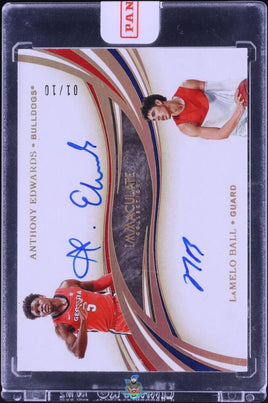 2020 A Edwards L Ball Raw Immaculate Collegiate Rookie Auto #DU1 1/10