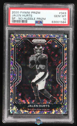 2020 Jalen Hurts PSA 10 Prizm SP No Huddle Prizm #343