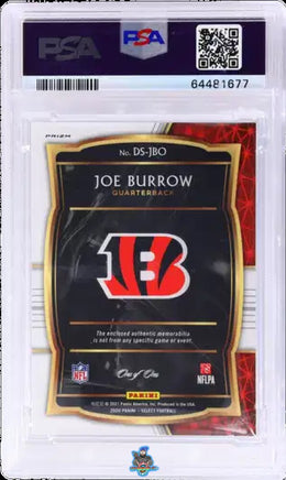 2020 Joe Burrow PSA 9 Select Draft Selections Mem Black Prizm #DSJBO 1/1