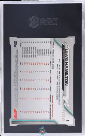 2020 Lewis Hamilton SGC 10 Topps Chrome F1 Purple Refractor #1 165/399