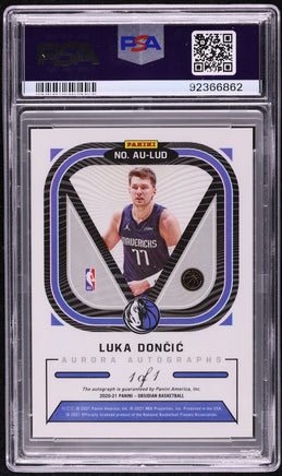 2020 Luka Doncic PSA 10 10 Obsidian Aurora EE White Mojo Auto #AULUD 1/1