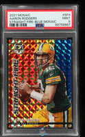 2021 Aaron Rodgers PSA 9 Mosaic Straight Fire Blue Mosaic #SF4 44/99