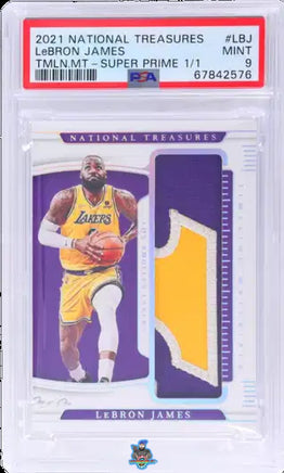 2021 LeBron James PSA 9 National Treasures Time Materials Super Prime #LBJ 1/1