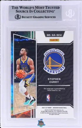 2021 Stephen Curry BGS 9 Obsidian Galaxy Auto Electric Etch Ylw #GASCU 7/10