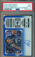 2022 Paolo Banchero PSA 9 Contenders Premium Blue Shimmer Rookie Ticket Auto 11/21