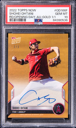 2022 Shohei Ohtani PSA 10 Topps Now Openinig Day Auto Gold #OD166F 1/1
