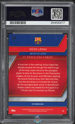 2022 Vicky Lopez PSA 10 Topps Chrome FCB Mes Club Red Xfractor #31 5/5