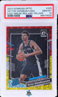 2023 Victor Wembanyama PSA 10 Donruss Optic Fast Break Red and Yellow #225 7/7