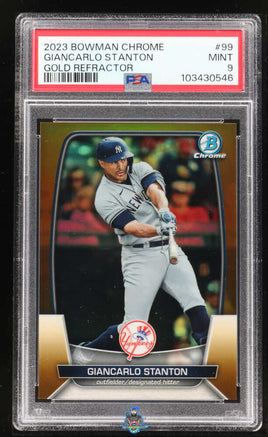 2023 Michael Stanton PSA 9 Bowman Chrome Gold Refractor #99 27/50
