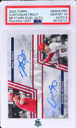 2023 Shohei Ohtani PSA 10 9 Topps Baseball Stars Dual Auto #BSDATRO 4/10