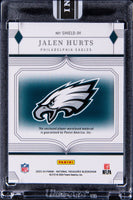 2023 Jalen Hurts Raw National Treasures Blockchain NFL Shields Player Worn 1/1
