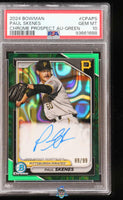 2024 Paul Skenes PSA 10 Bowman Chrome Pros Auto Green Refractor #CPAPS 89/99