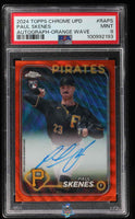 2024 Paul Skenes PSA 9 Topps Chrome Updt Auto Orange Wave #RAPS 6/25