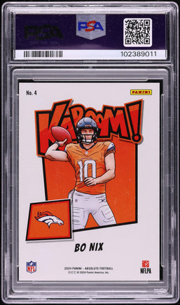 2024 Bo Nix PSA 10 Absolute Kaboom Vertical #4