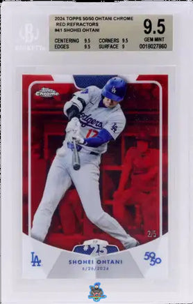 2024 Shohei Ohtani BGS 9.5 Topps 50/50 Chrome Red Refractor #41 2/5