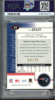 2002 Tom Brady PSA 7 Leaf Certified Mirror Gold Jersey #52 5/25