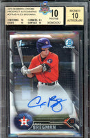 2016 Alex Bregman BGS 10 10 Bowman Chrome Rookie Auto #CPAAB